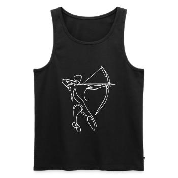 Bogenschütze Zeichnung - Männer Premium Bio Tank Top - Schwarz - Vorne - Michal (187cm)