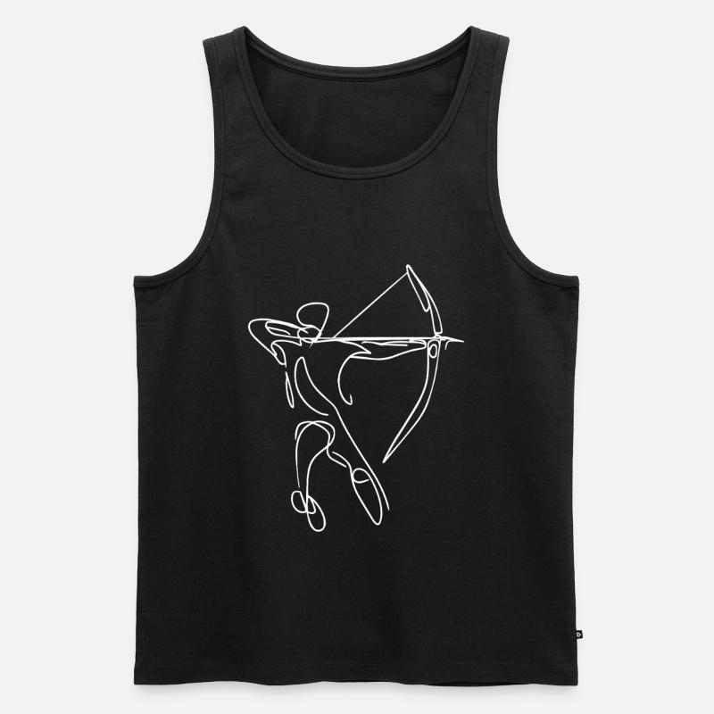 Bogenschütze Zeichnung - Männer Premium Bio Tank Top - Schwarz