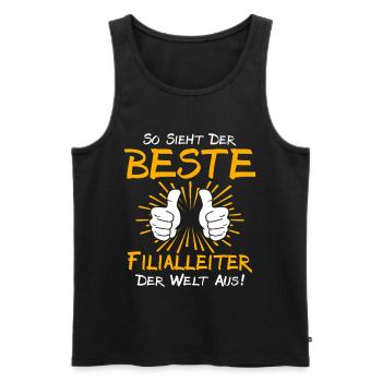 Store Manager Gift Idea - Men's Premium Organic Tank Top - black - Front - AI Model Male 178 light (178cm)