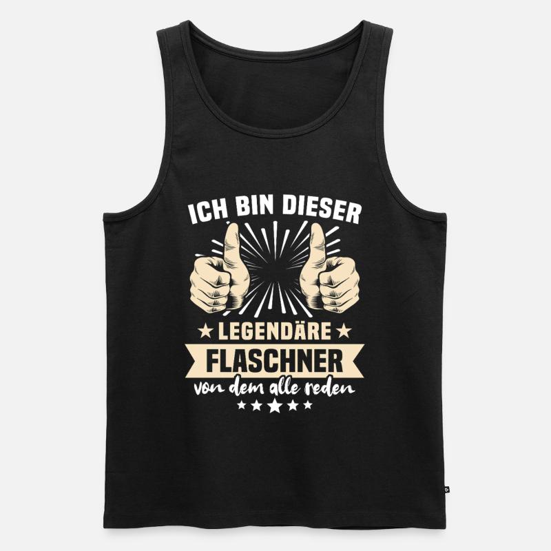 Flaschner Sprüche - Männer Premium Bio Tank Top - Schwarz