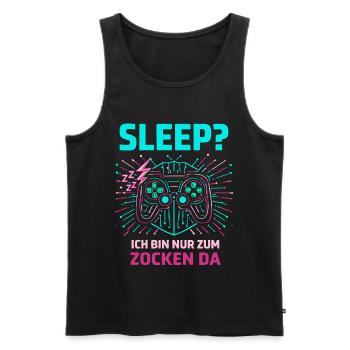Gaming Sleep - Men's Premium Organic Tank Top - black - Front - AI Model Male 178 light (178cm)