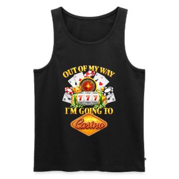 Out Of My Way – I'm Going To The Casino - Männer Premium Bio Tank Top - Schwarz - Vorne - AI Model Male 178 light (178cm)