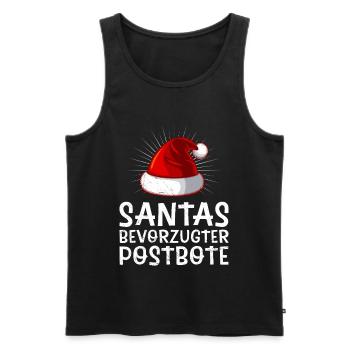 Briefträger SANTA'S BEVORZUGTER POSTBOTE Lustig - Männer Premium Bio Tank Top - Schwarz - Vorne - AI Model Male 178 light (178cm)