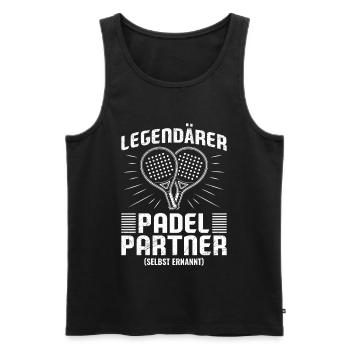 Hobby de padel PARTENAIRE DE PADEL LÉGENDAIRE Fun - Débardeur bio Premium Homme - noir - Devant - Michal (187cm)
