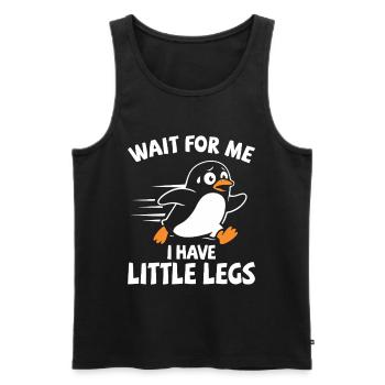 Courtes jambes, pingouin, mèmes, jogging et randonnée - Débardeur bio Premium Homme - noir - Devant - AI Model Male 178 light (178cm)