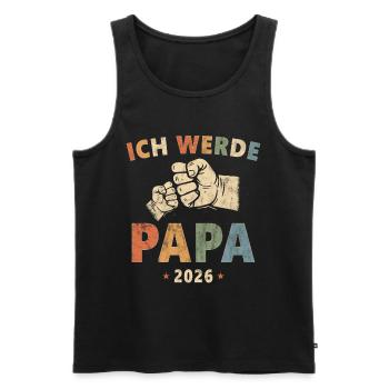 Ich Werde Papa 2026 - Männer Premium Bio Tank Top - Schwarz - Vorne - AI Model Male 178 light (178cm)