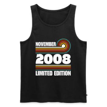 Limited Edition 2008 18th Birthday Gift - Men's Premium Organic Tank Top - black - Front - AI Model Male 178 light (178cm)