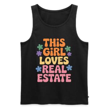 Diese Frau liebt Immobilien - Männer Premium Bio Tank Top - Schwarz - Vorne - AI Model Male 178 light (178cm)