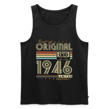Original 1946 Vintage Birthday Retro - Men's Premium Organic Tank Top - black - Front - Michal (187cm)