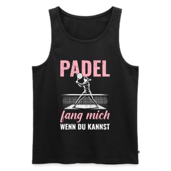 Padel Sports PADEL CATCH ME IF YOU CAN Funny - Men's Premium Organic Tank Top - black - Front - Michal (187cm)