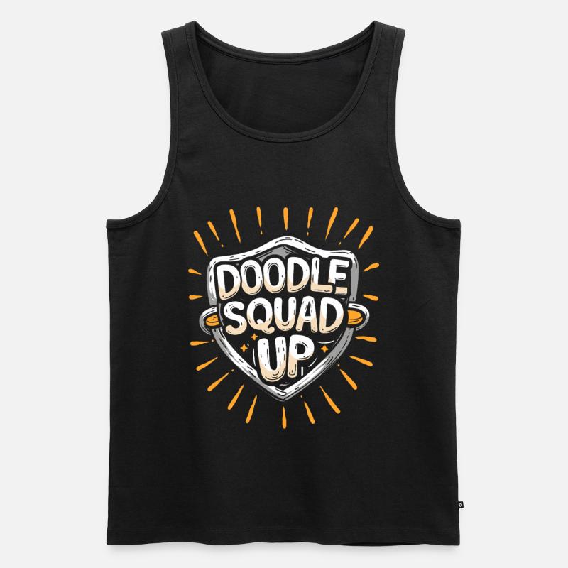 Doodle Squad Up Doodle Drawing - Men's Premium Organic Tank Top - black