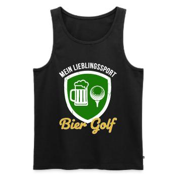 Mein Lieblingssport Bier Golf - Männer Premium Bio Tank Top - Schwarz - Vorne - Michal (187cm)