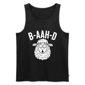 Humour de jeux de mots sur les moutons - Débardeur bio Premium Homme - noir - Devant - AI Model Male 178 light (178cm)