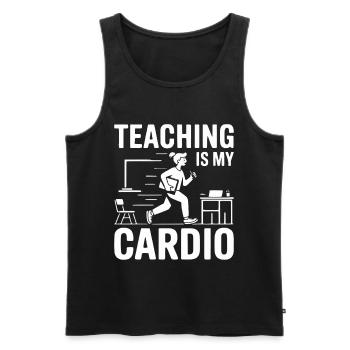 Teaching Is My Cardio Teacher Design - Men's Premium Organic Tank Top - black - Front - AI Model Male 178 light (178cm)