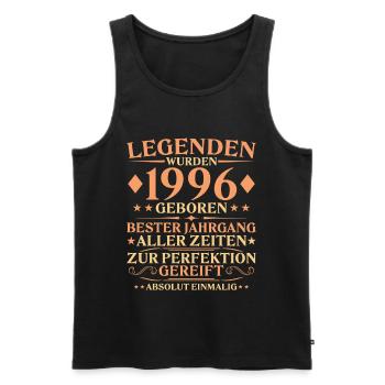 30e anniversaire Unique 1996 Né - Débardeur bio Premium Homme - noir - Devant - Michal (187cm)