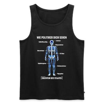 Anatomy Taxpayer - Dismantling Plan - Men's Premium Organic Tank Top - black - Front - AI Model Male 178 light (178cm)