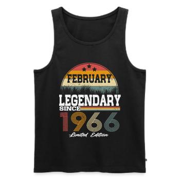 Legends est né en février 1966 - Débardeur bio Premium Homme - noir - Devant - Michal (187cm)