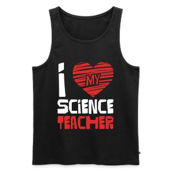 I Love Science Teacher - Men's Premium Organic Tank Top - black - Front - AI Model Male 178 light (178cm)