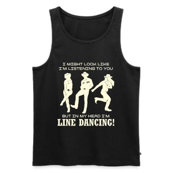 Line Dancing Silhouette Humor - Men's Premium Organic Tank Top - black - Front - AI Model Male 178 light (178cm)