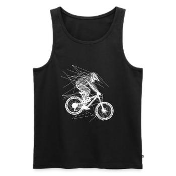 Dessin VTT - Débardeur bio Premium Homme - noir - Devant - AI Model Male 178 light (178cm)