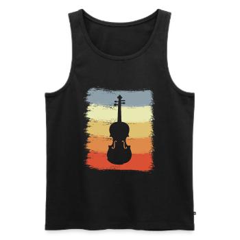 Vintage Violin Sketch - Men's Premium Organic Tank Top - black - Front - Michal (187cm)