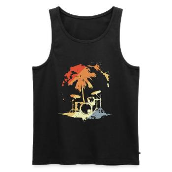 Vintage Trapset Zeichnung - Männer Premium Bio Tank Top - Schwarz - Vorne - Michal (187cm)