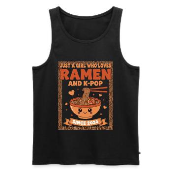 Just A Girl Ramen And K-Pop Since 2024 Korean - Men's Premium Organic Tank Top - black - Front - AI Model Male 178 light (178cm)