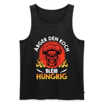 Chef TROUBLE THE CHEF STAY HUNGRY Funny - Men's Premium Organic Tank Top - black - Front - AI Model Male 178 light (178cm)