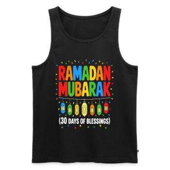 Ramadan Mubarak Lantern Happy Ramadan Mubarak Boys - Men's Premium Organic Tank Top - black - Front - AI Model Male 178 light (178cm)
