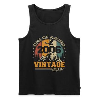 Vintage 2006 Vintage Birthday Retro Gift - Men's Premium Organic Tank Top - black - Front - Michal (187cm)
