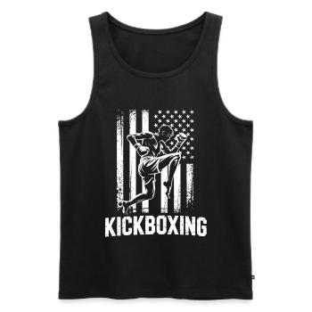 Kickboxing Flag Style - Men's Premium Organic Tank Top - black - Front - AI Model Male 178 light (178cm)