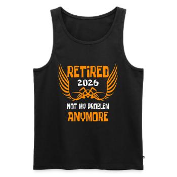 Retraite retraite 2026 - Débardeur bio Premium Homme - noir - Devant - AI Model Male 178 light (178cm)