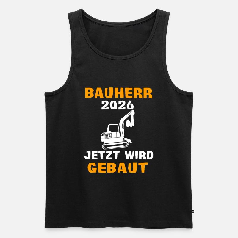 Bauherr Bagger Hausbau Traumhaus - Männer Premium Bio Tank Top - Schwarz