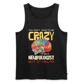 Verrückt, aber hilfreich: Neurologe Humor - Männer Premium Bio Tank Top - Schwarz - Vorne - AI Model Male 178 light (178cm)