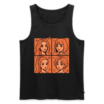 Kpop Korean Pop Cute Korean Girl Group Love - Men's Premium Organic Tank Top - black - Front - AI Model Male 178 light (178cm)