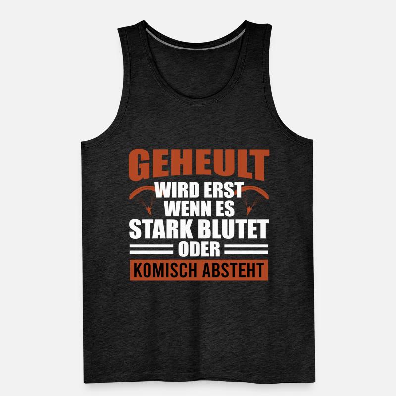 Gleitschirm GEHEULT WIRD ERST WENN ES BLUTET Männer Premium Bio Tank Top