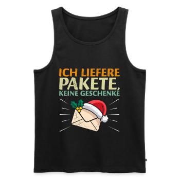 Briefträger LIEFERE PAKETE KEINE GESCHENKE - Männer Premium Bio Tank Top - Schwarz - Vorne - AI Model Male 178 light (178cm)