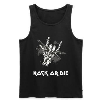 Rock or Die Guitar Gods Heavy Metal Rock Festival - Men's Premium Organic Tank Top - black - Front - AI Model Male 178 light (178cm)