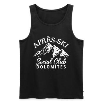 Après Ski Social Club Dolomites - Men's Premium Organic Tank Top - black - Front - AI Model Male 178 light (178cm)