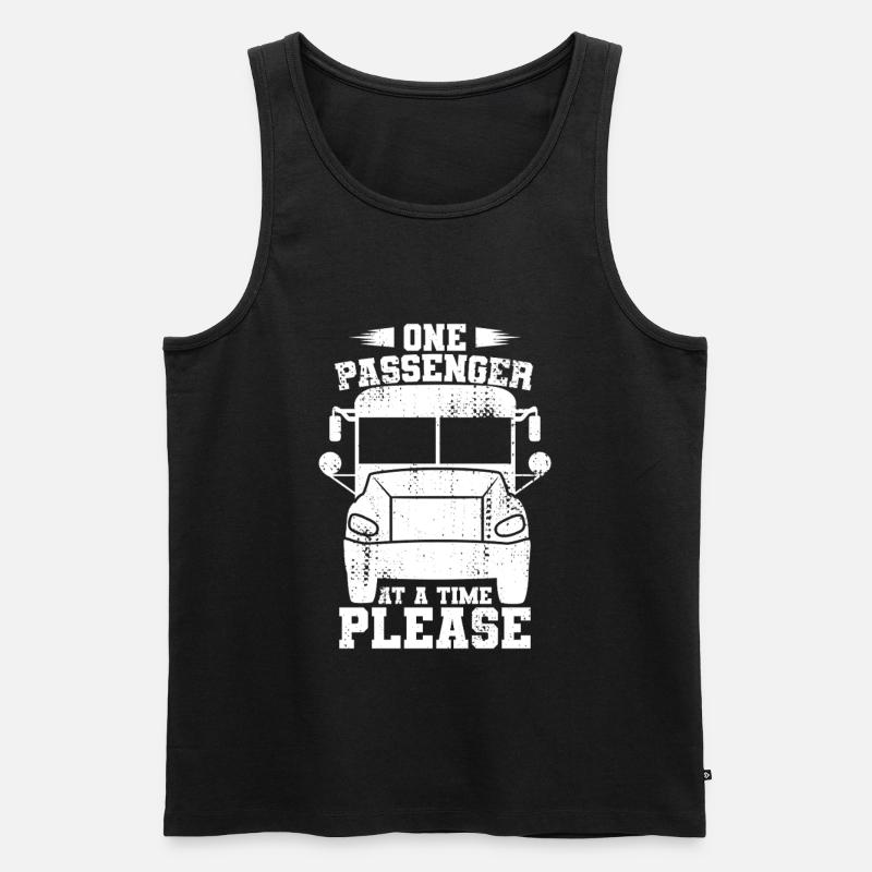 One Passenger at a Time Please - Männer Premium Bio Tank Top - Schwarz