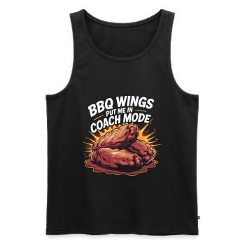 Conception de la fête des ailes de poulet pour le jour du match - Débardeur bio Premium Homme - noir - Devant - AI Model Male 178 light (178cm)