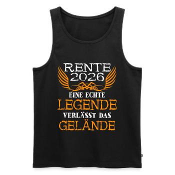 Rente 2026 Rentner Legende - Männer Premium Bio Tank Top - Schwarz - Vorne - AI Model Male 178 light (178cm)