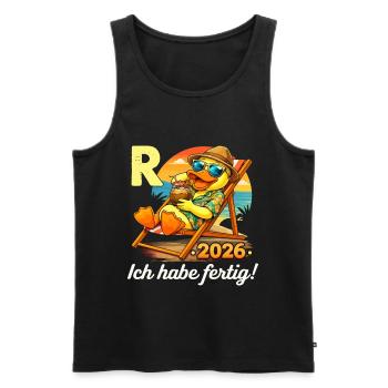 Rente 2026 Pension Lustige Ente Ruhestand - Männer Premium Bio Tank Top - Schwarz - Vorne - Michal (187cm)