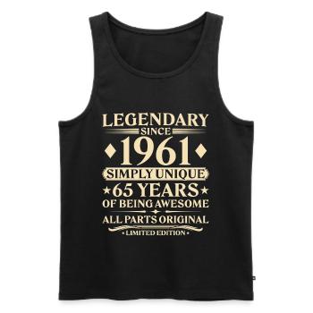 1961 Born Unique 65th Birthday - Men's Premium Organic Tank Top - black - Front - Michal (187cm)