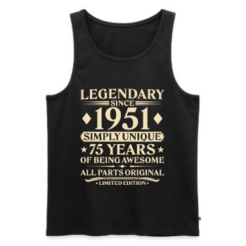 1951 Vintage Born Unique 75th Birthday - Men's Premium Organic Tank Top - black - Front - Michal (187cm)