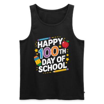 100. Schultag Neon Design - Männer Premium Bio Tank Top - Schwarz - Vorne - Michal (187cm)