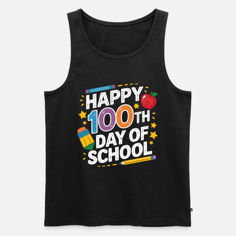 100e jour d’école Conception néon - Débardeur bio Premium Homme - noir