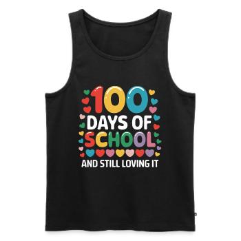 100 days of school and love for it - Men's Premium Organic Tank Top - black - Front - AI Model Male 178 light (178cm)