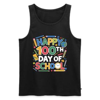 100th Day School Celebration - Männer Premium Bio Tank Top - Schwarz - Vorne - AI Model Male 178 light (178cm)