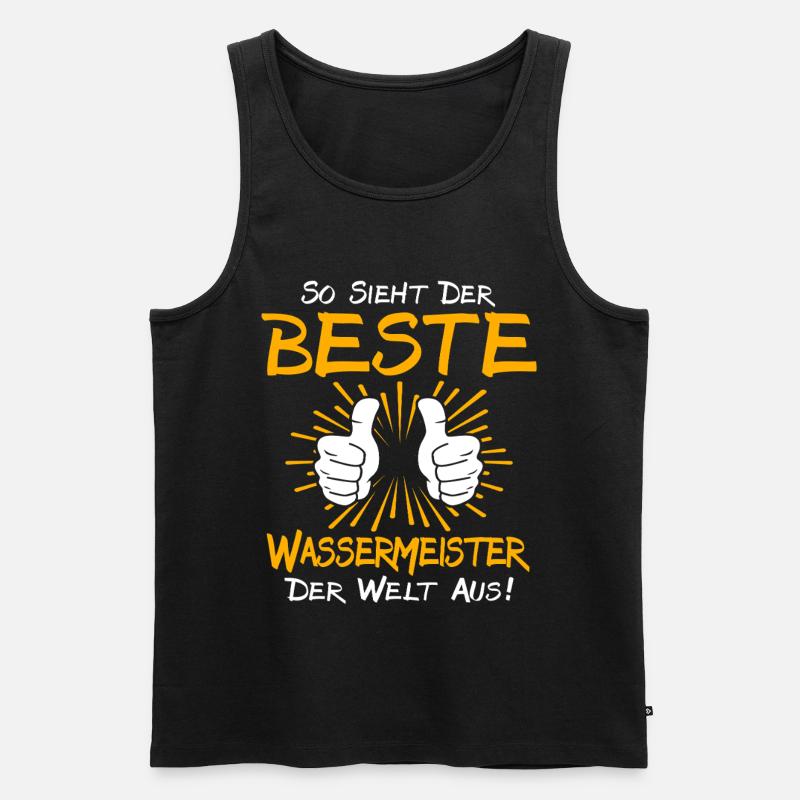 Wassermeister Geschenkidee - Männer Premium Bio Tank Top - Schwarz
